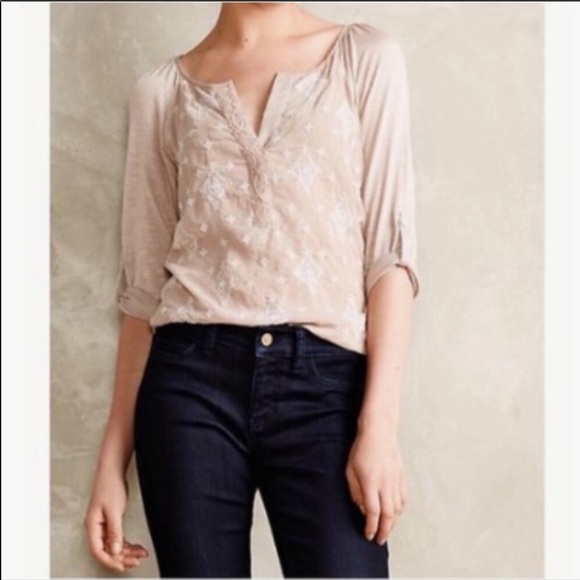 Anthropologie Tiny Embroidered Top - Picture 2 of 6
